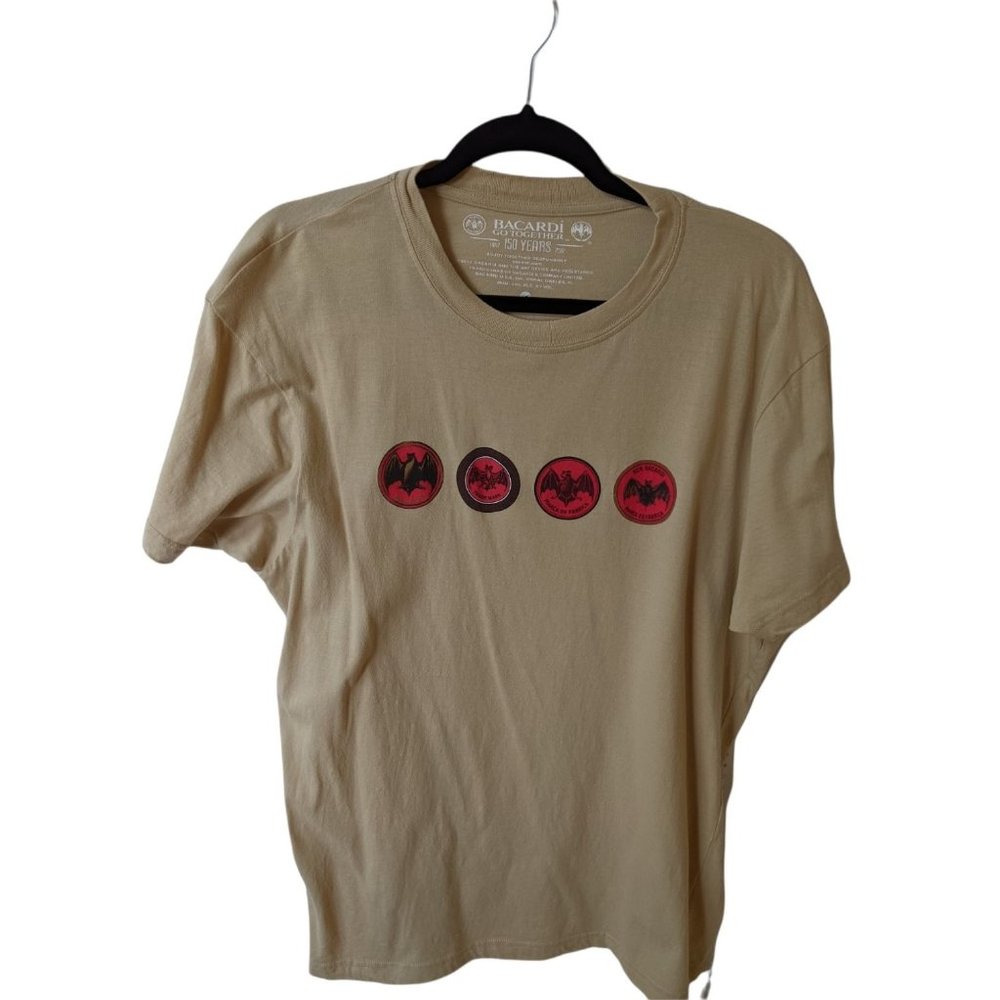 Collectible Men's Bacardi Rum Go Together & The Bat Device Logo T-Shirt Size XLG
